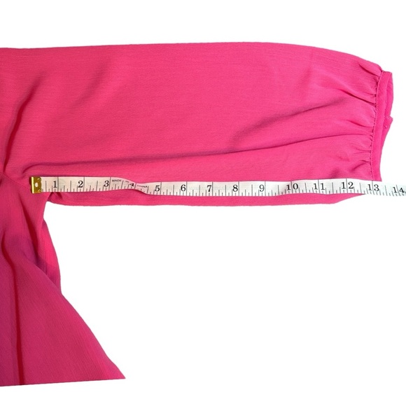 J Crew Womens Long Sleeve V-Neck Ruffle Blouse Size Small Pink Lightweight - Picture 9 of 12